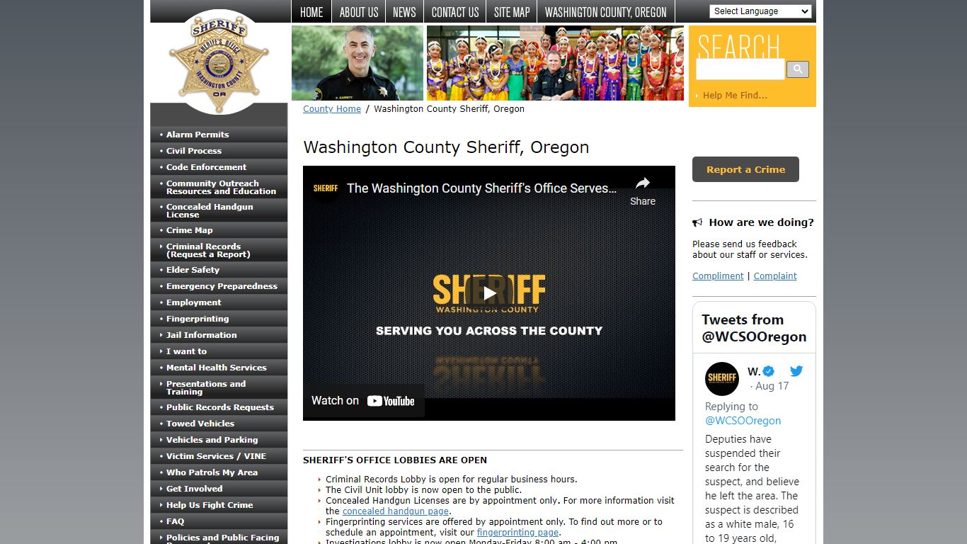Sheriff's Office, Washington County, OR